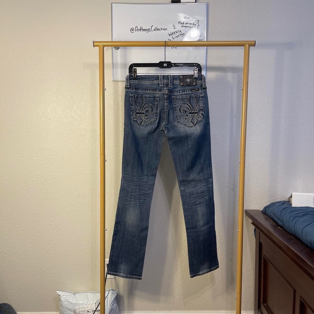 Miss me embroidered logo straight jeans